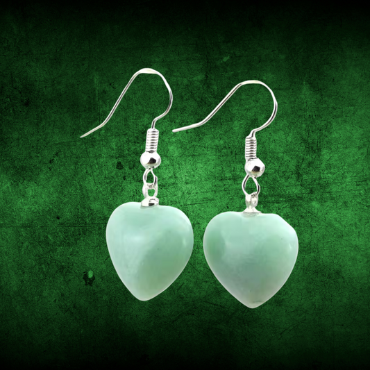 Boucles d'oreilles Cœur Aventurine 4cm