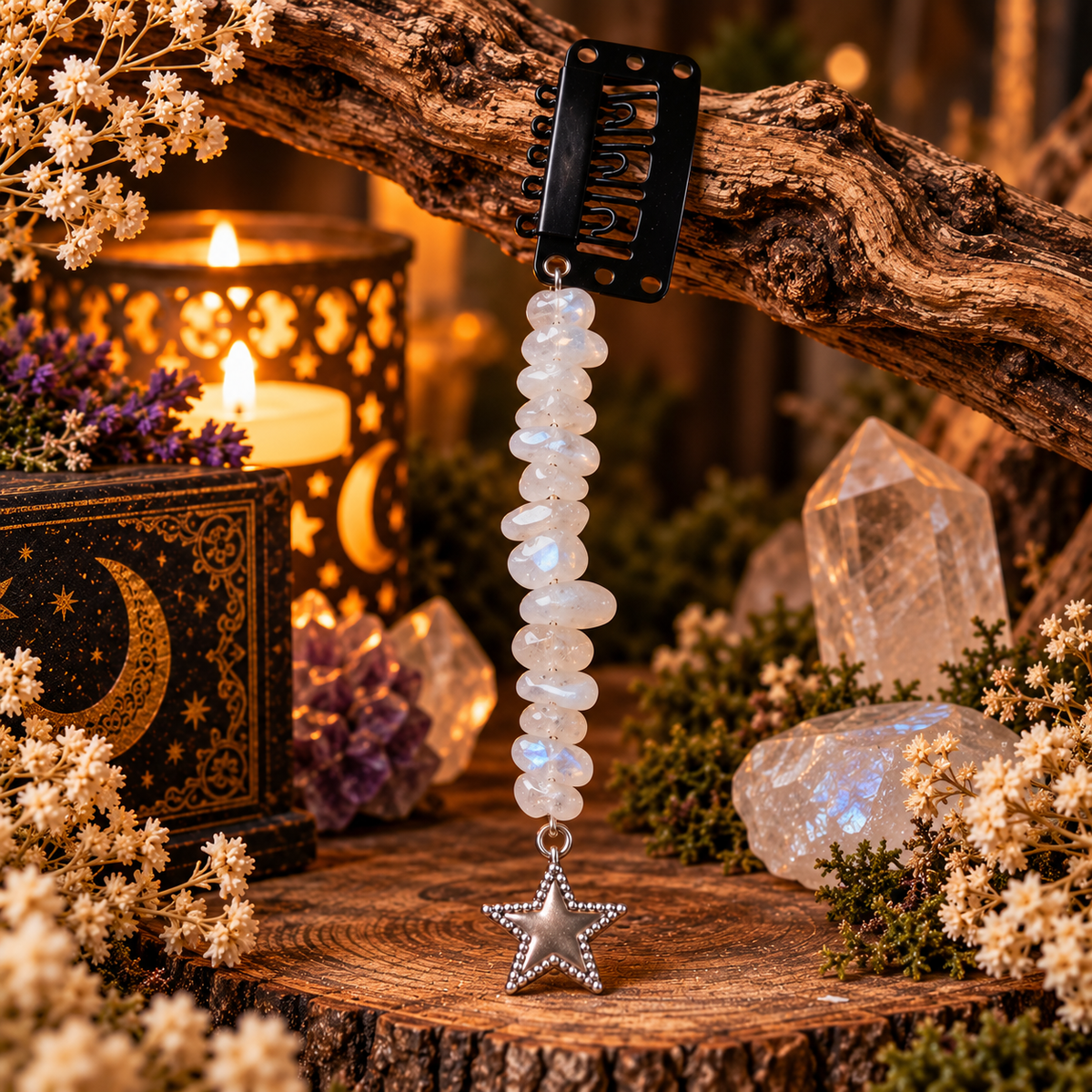 Bijou de cheveux Étoile en Cristal de Roche