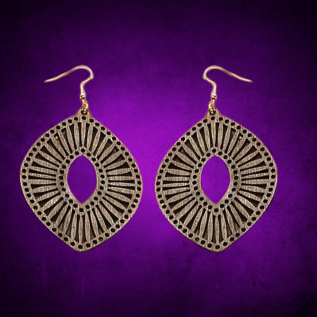 Boucles d'oreilles "Bohème" en bois - Mod 3