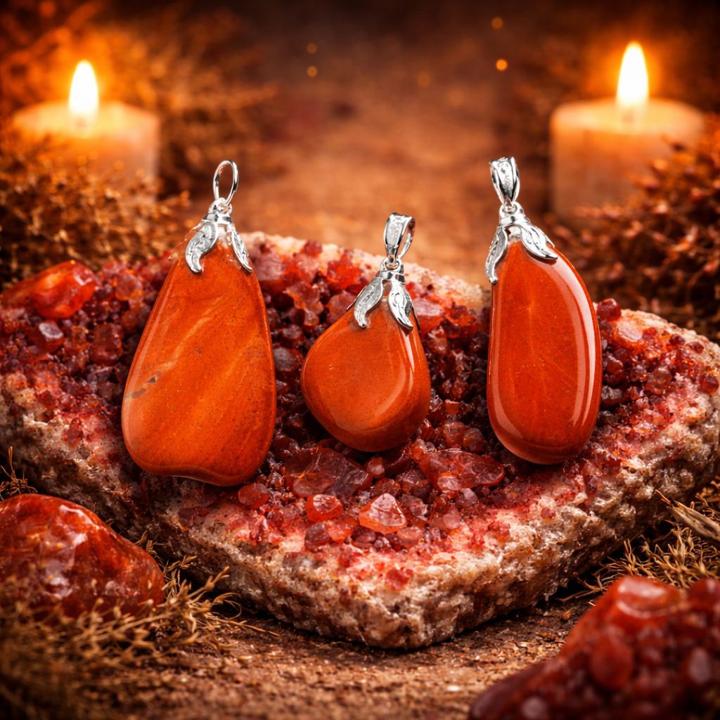 Pendentif en Jaspe Rouge (Énergie, Courage, Ancrage, Vitalité, Confiance en soi)