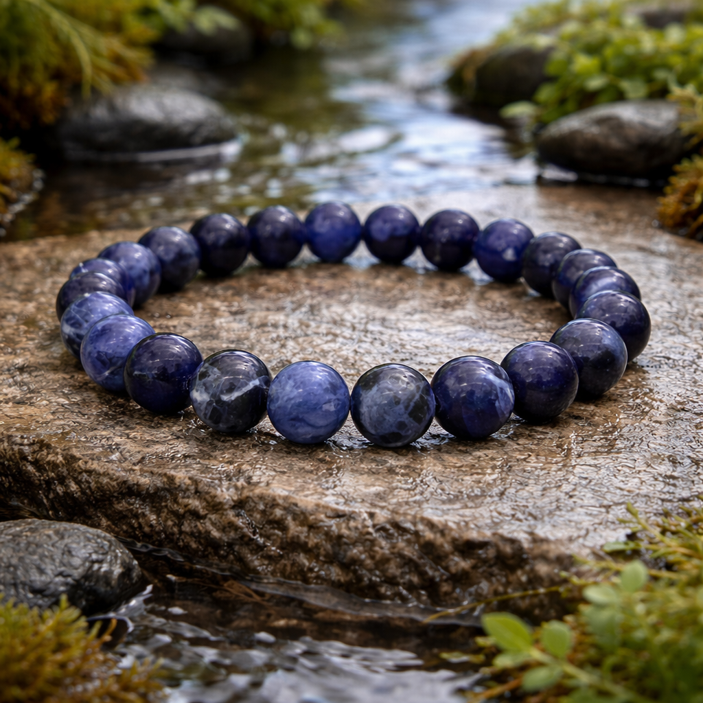 Bracelet en Sodalite (Harmonisation, Confiance, Communication, Renforcement)