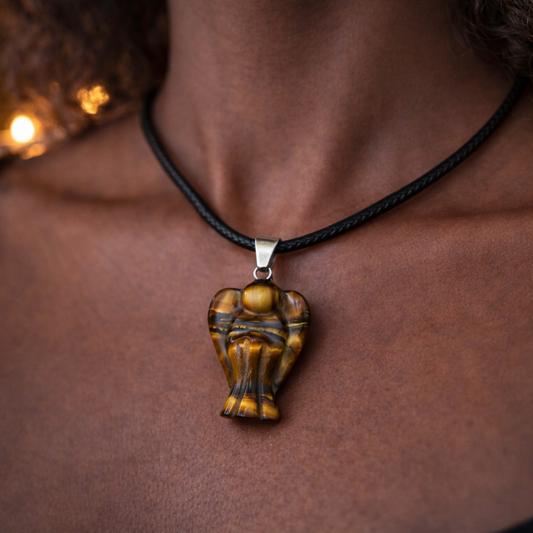 Pendentif Ange en Œil de Tigre