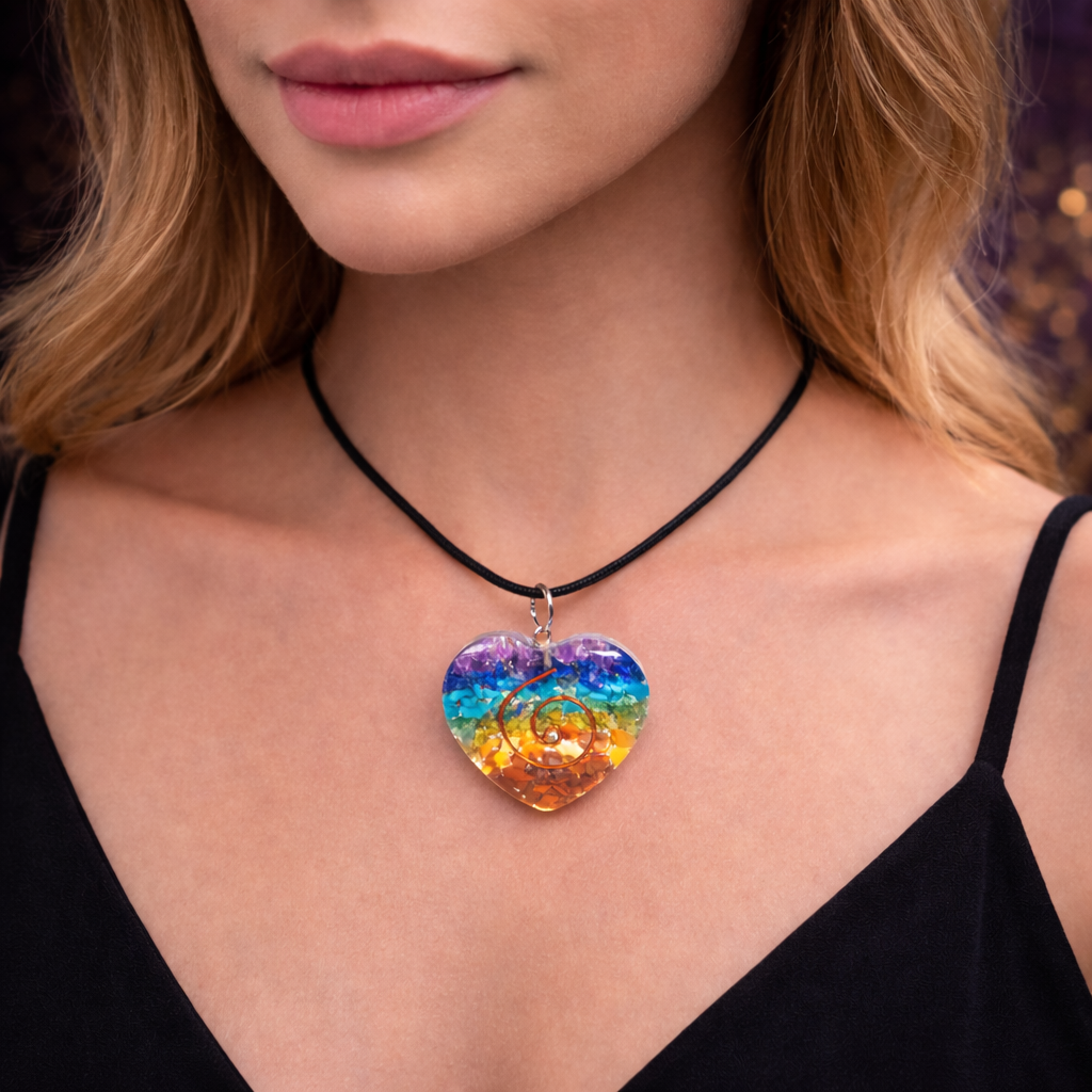 Pendentif Orgonite cœur