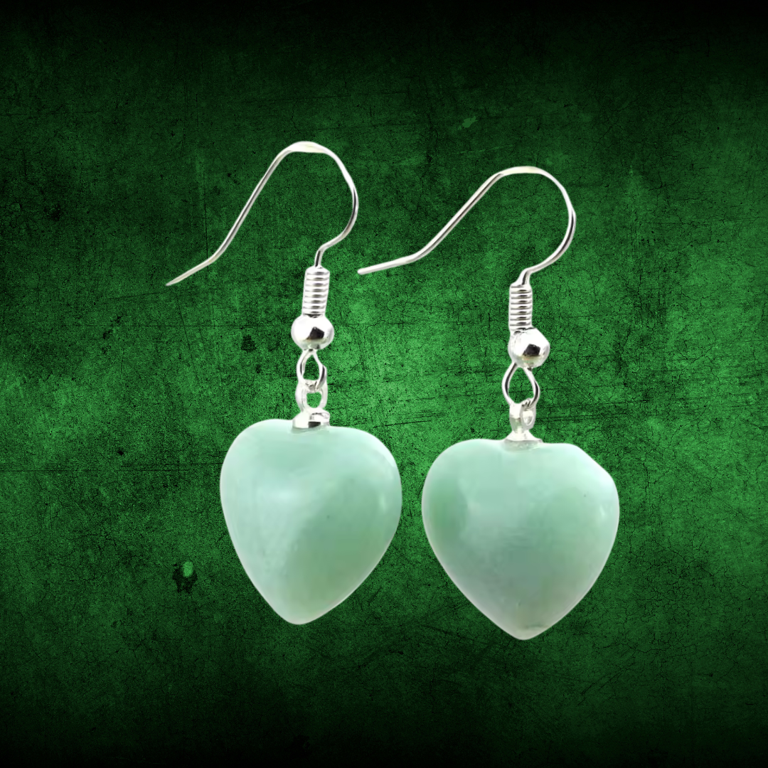 Boucles d'oreilles Cœur Aventurine 4cm