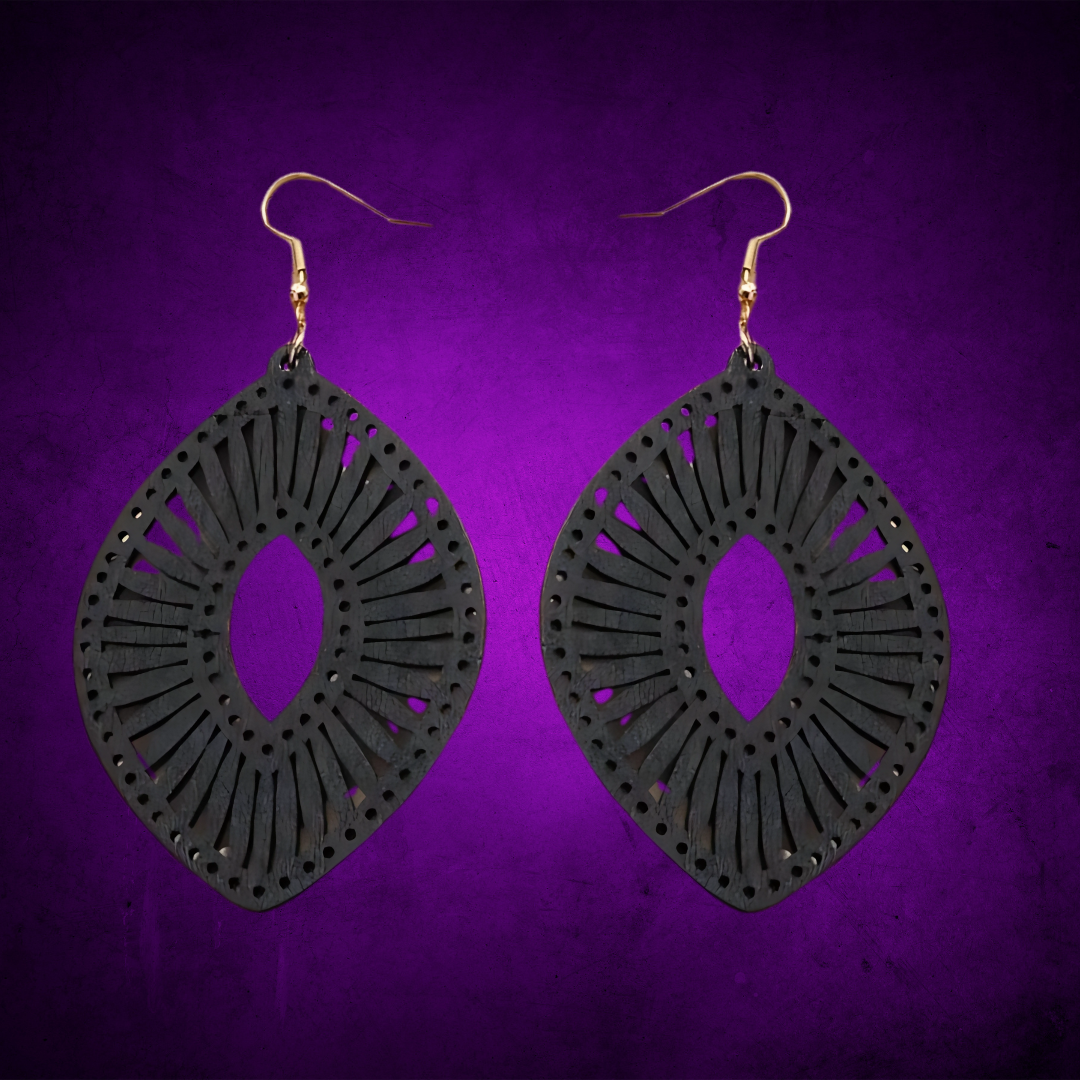 Boucles d'oreilles "Bohème" en bois - Mod 4