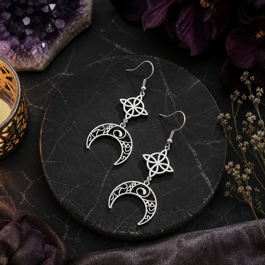 Boucles d'oreilles "Luna Mystica" - Argenté