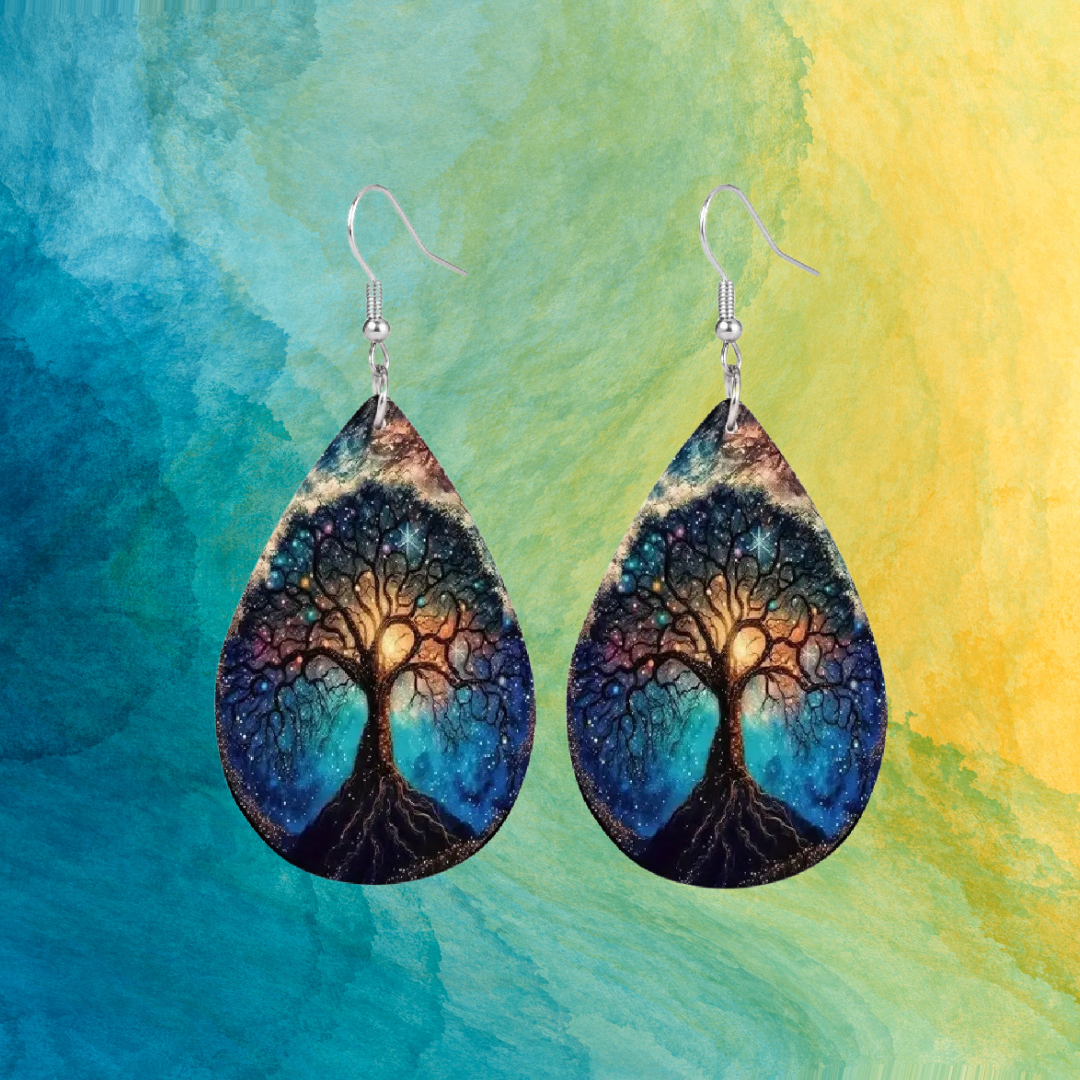 Boucles d'oreilles en cuir "Yggdrassil"