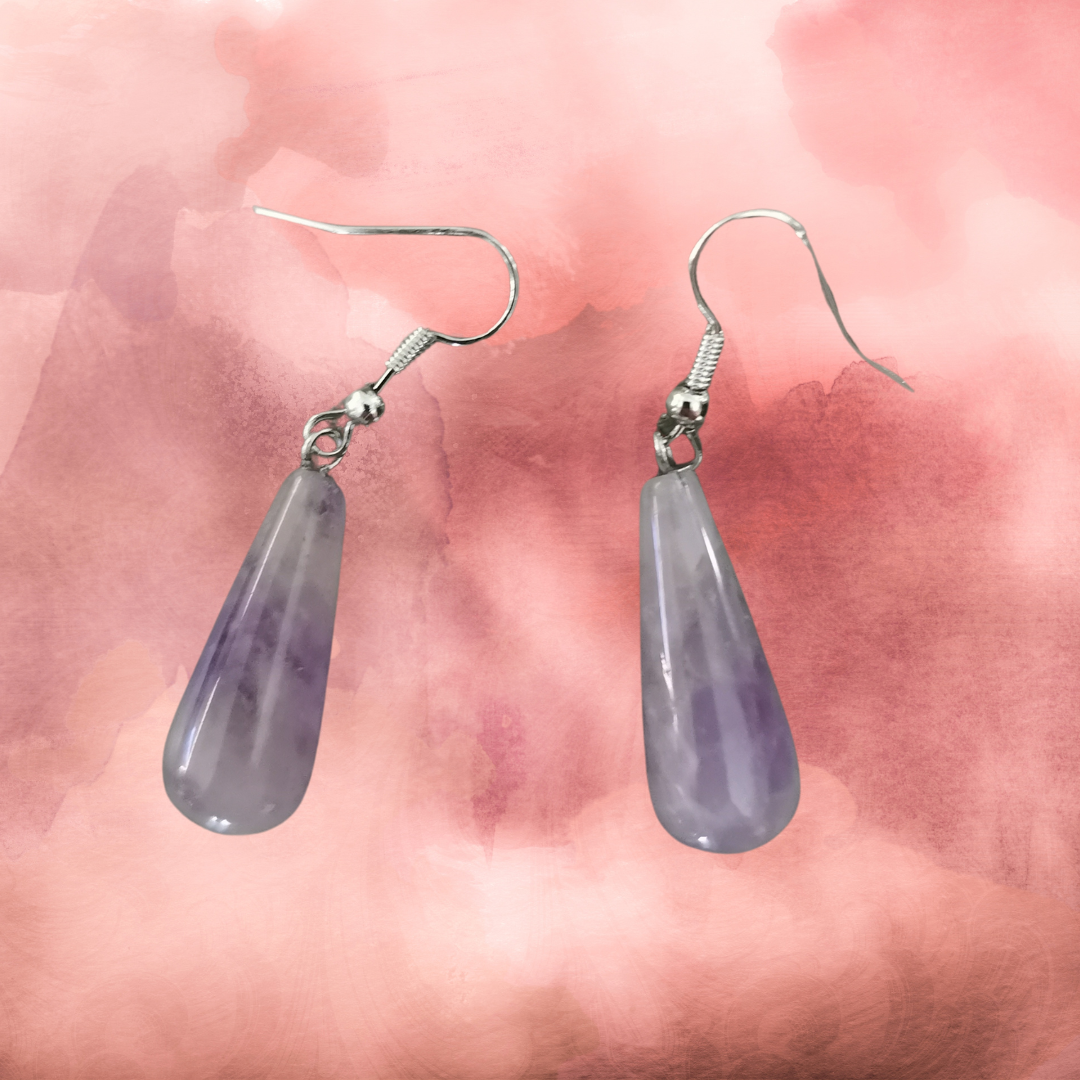 Boucles d'oreilles pendantes - Améthyste
