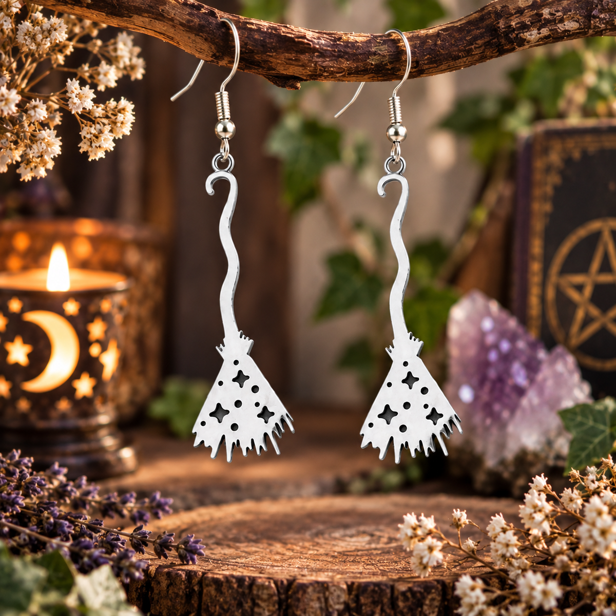 Boucles d'oreilles "Balai de Sorcière"