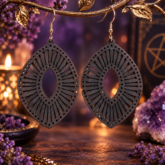 Boucles d'oreilles "Bohème" en bois - Mod 4