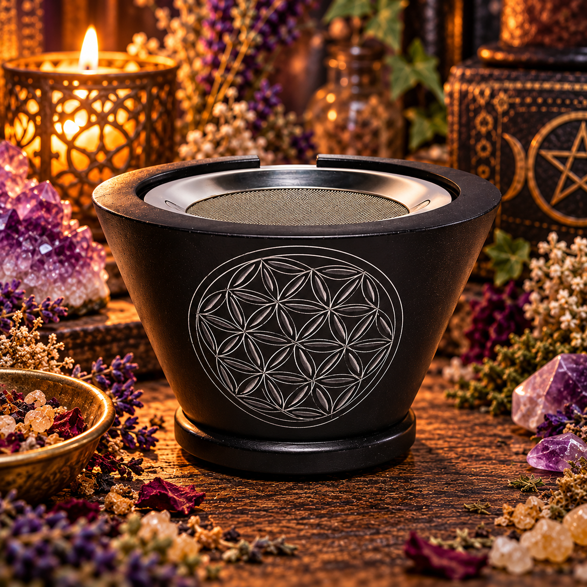 Brûle-encens en stéatite "Florea Mystica"