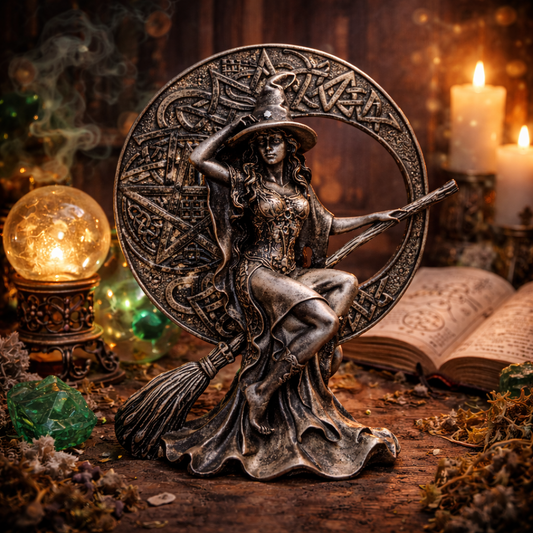Statuette Sorcière devant la Lune