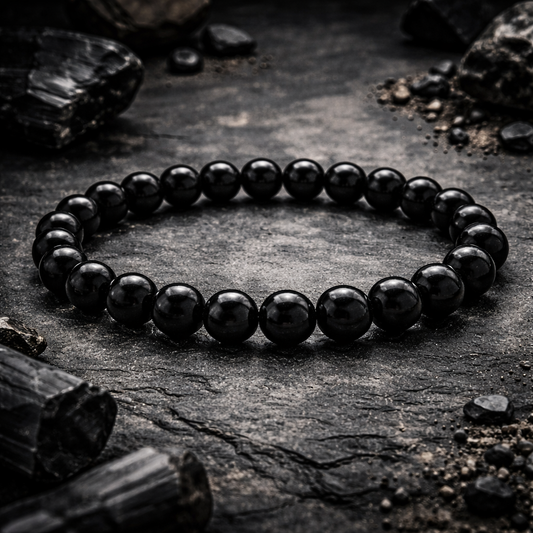 Bracelet en Tourmaline Noire - Large (Protection contre les énergies négatives et ondes électro-magnétiques)