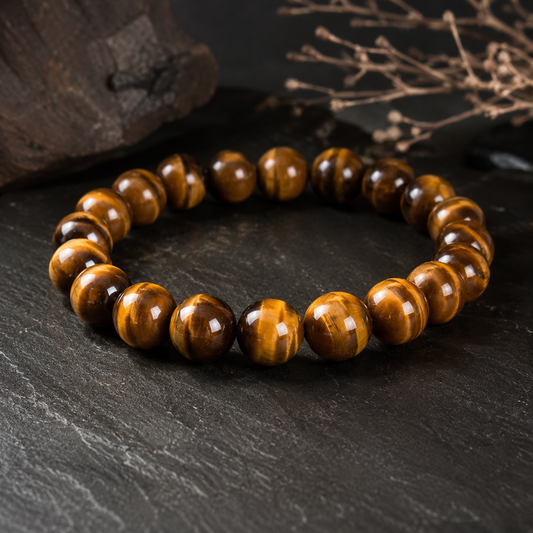 Bracelet en Œil de Tigre - Large (Protection contre le mauvais œil et les intentions négatives)