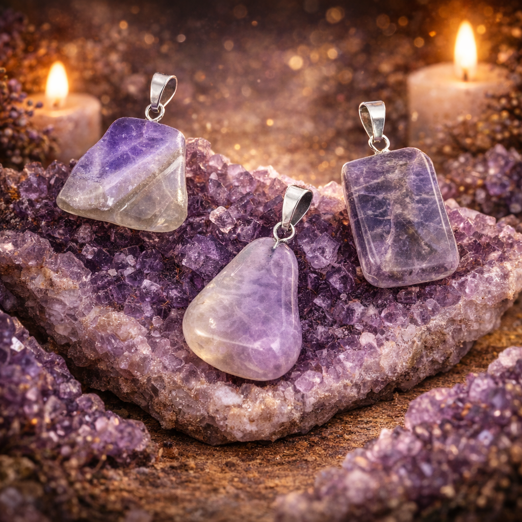 Pendentif en Améthyste (Apaisement, Soin, Calme, Amour, Emotions)