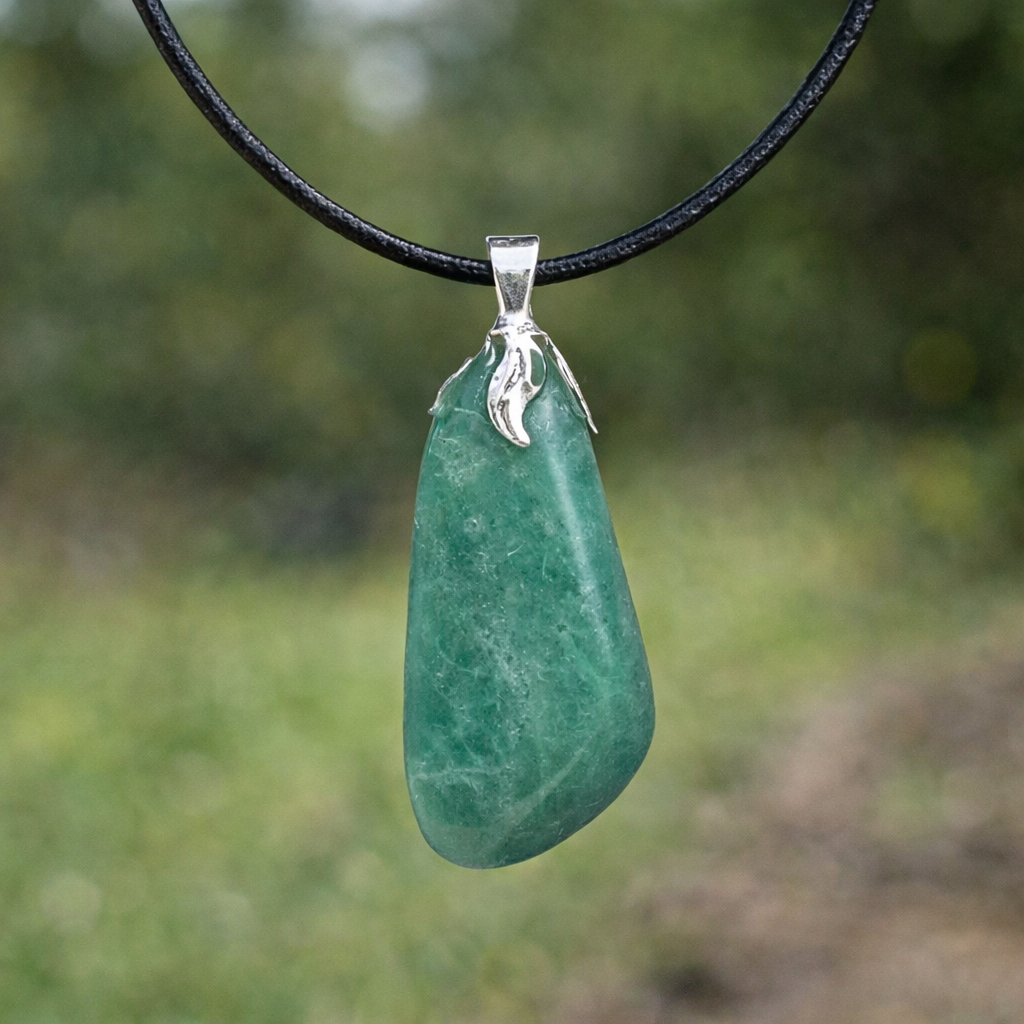 Pendentif en Amazonite (Paix, Courage, Frustrations, Communication, Enthousiasme, Tendresse)
