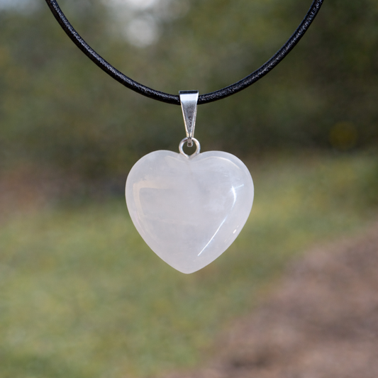Pendentif Cœur en Quartz Rose