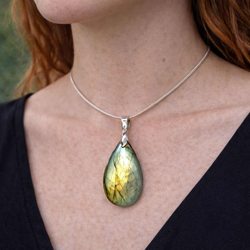 Collier Goutte en Labradorite