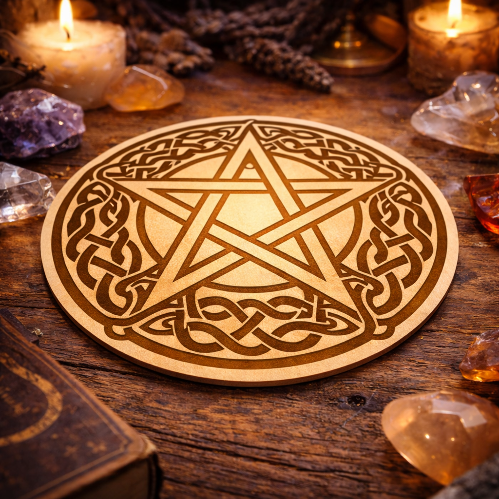 Plaque en bois "Pentacle"