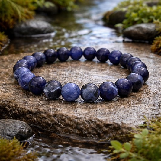 Bracelet en Sodalite (Harmonisation, Confiance, Communication, Renforcement)