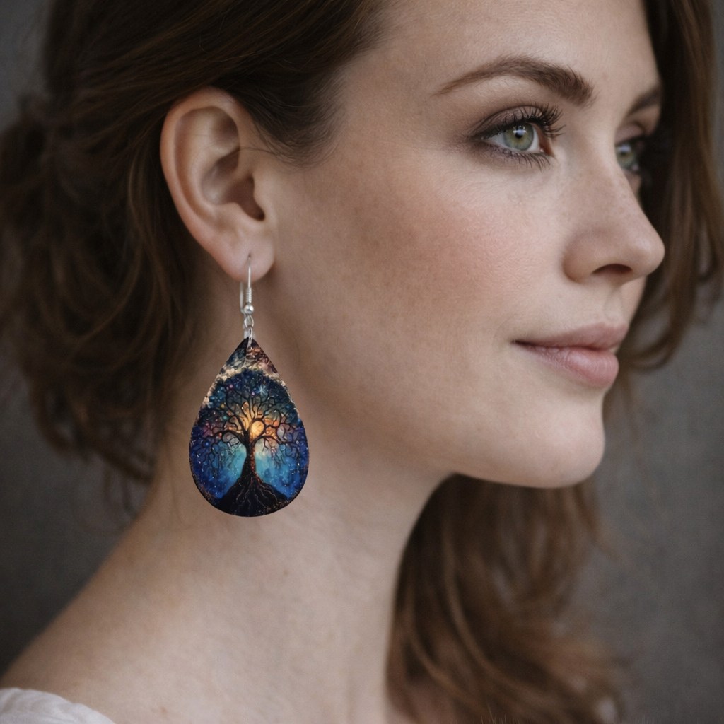 Boucles d'oreilles en cuir "Yggdrassil"