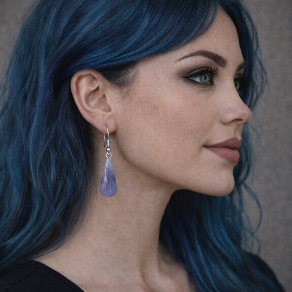 Boucles d'oreilles pendantes - Améthyste