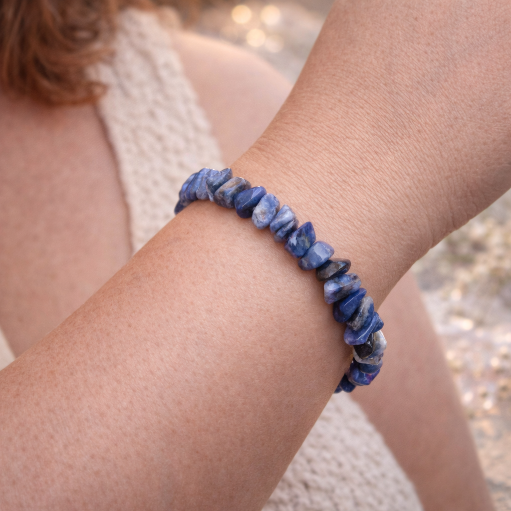 Bracelet baroque en Sodalite (Harmonisation, Confiance, Communication, Renforcement)