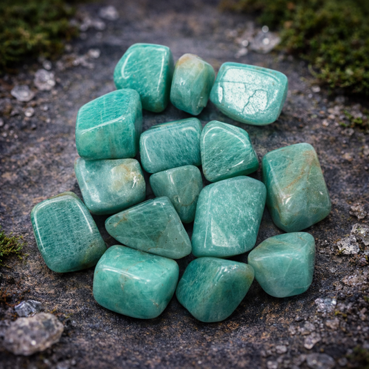 Amazonite en Galet (Paix, Courage, Frustrations, Communication, Enthousiasme, Tendresse)