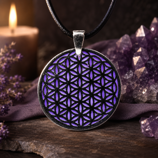 Pendentif Fleur de Vie violet (3.8 cm)