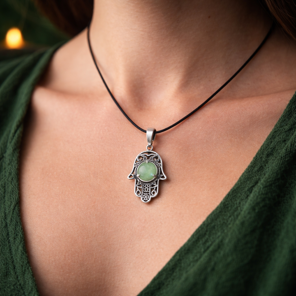 Pendentif Main de Fatima en Aventurine