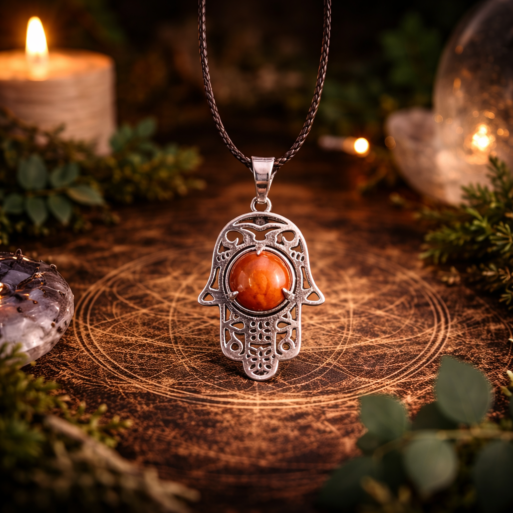 Pendentif Main de Fatima en Jaspe