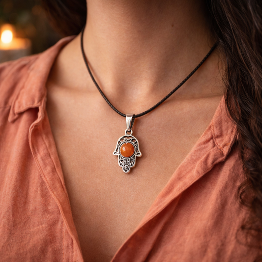 Pendentif Main de Fatima en Jaspe