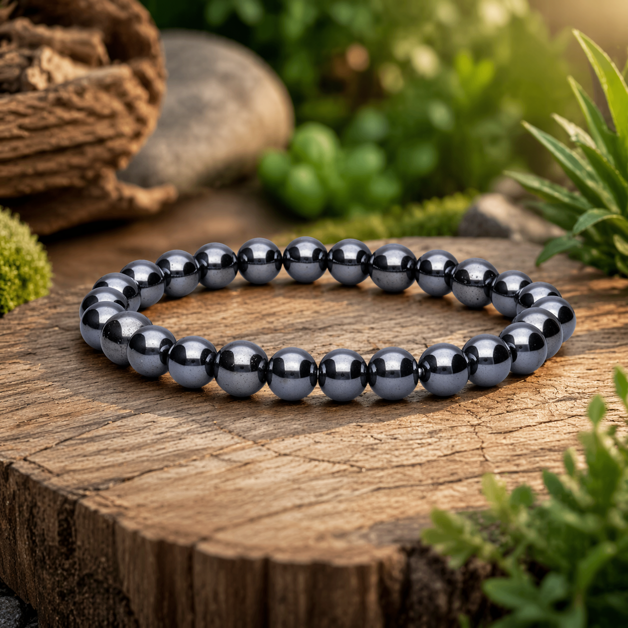 Bracelet en Hématite 8mm (Protection, Ancrage, Apaisement)