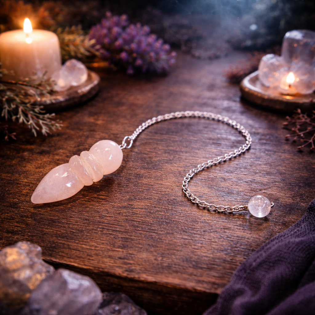 Pendule égyptien en Quartz Rose