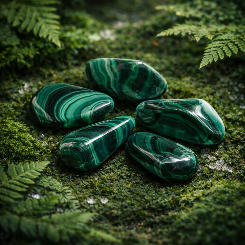 Malachite roulée (Changement, Introspection, Assurance, Réussite)
