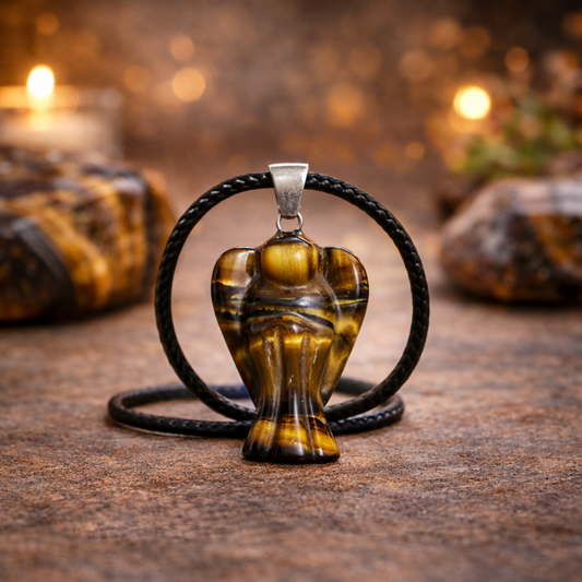 Pendentif Ange en Œil de Tigre