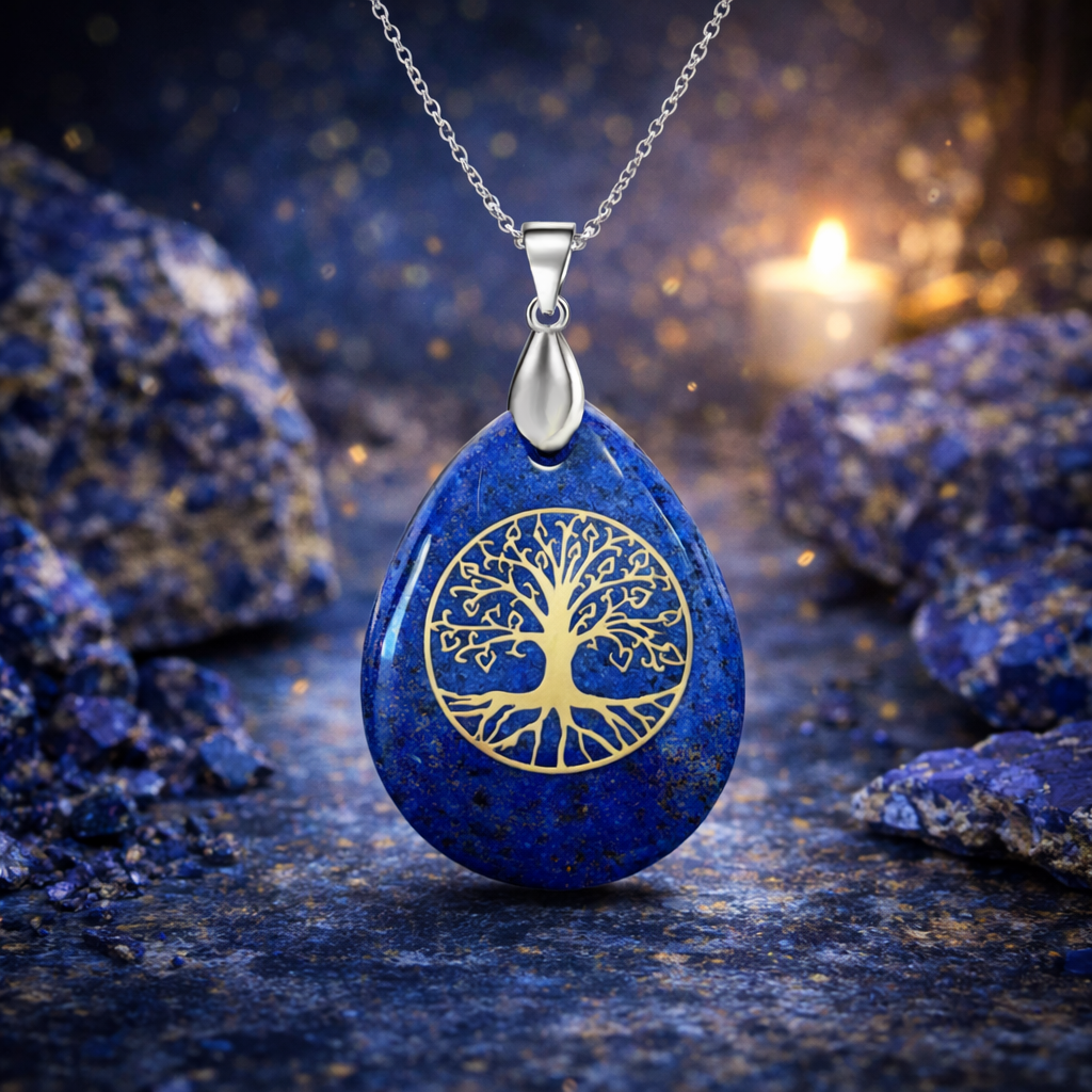 Collier Arbre de Vie Goutte - Lapis Lazuli