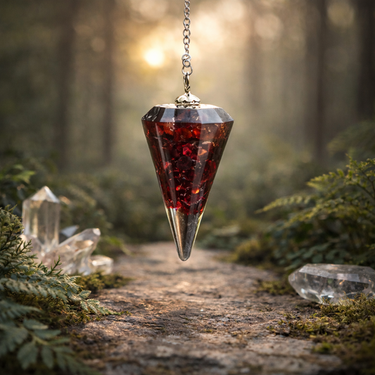 Pendule Orgonite en Grenat