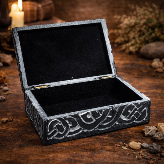 Boîte pour tarots en pierre à savon "Pentacle"
