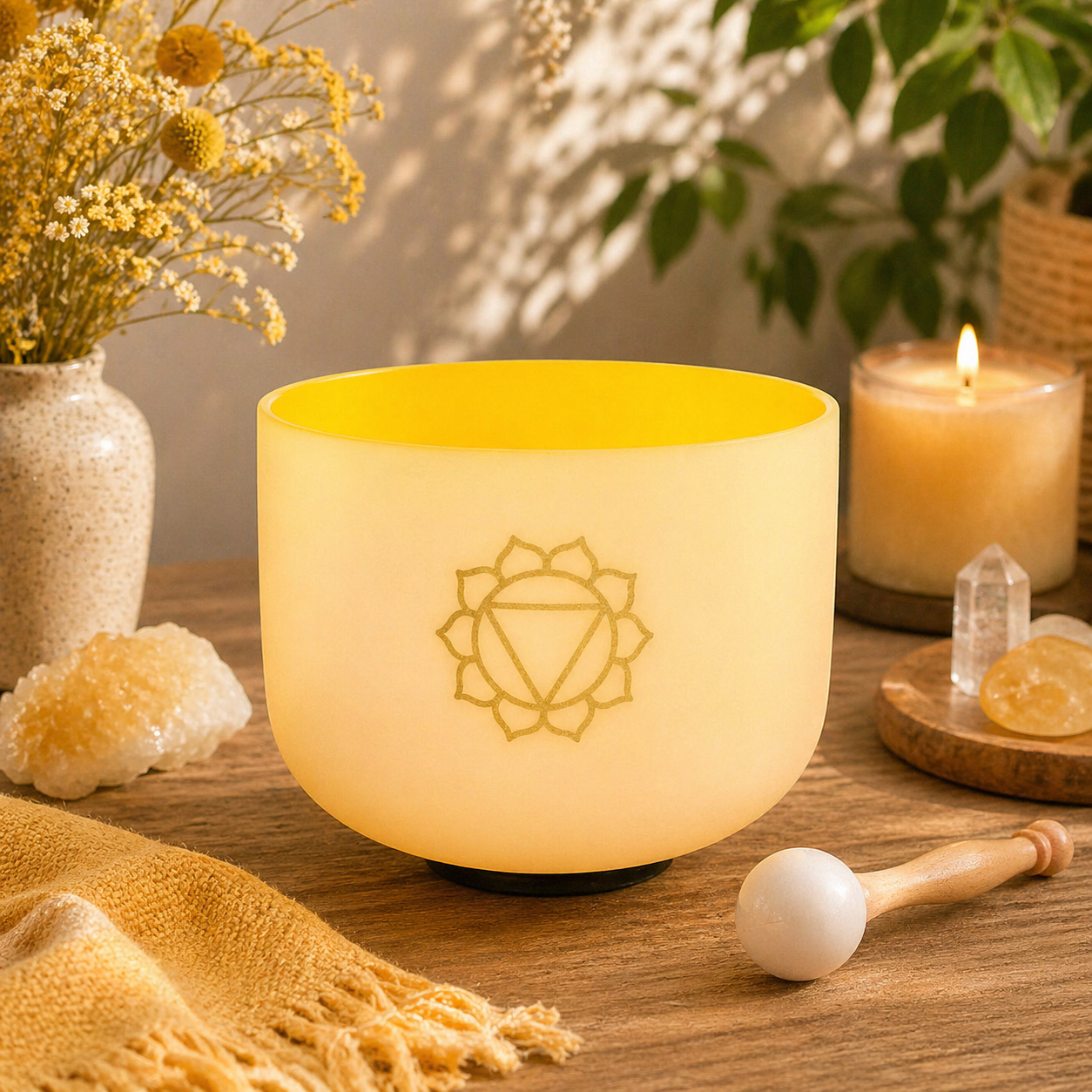 Bol Chantant en Cristal - Chakra Plexus Solaire