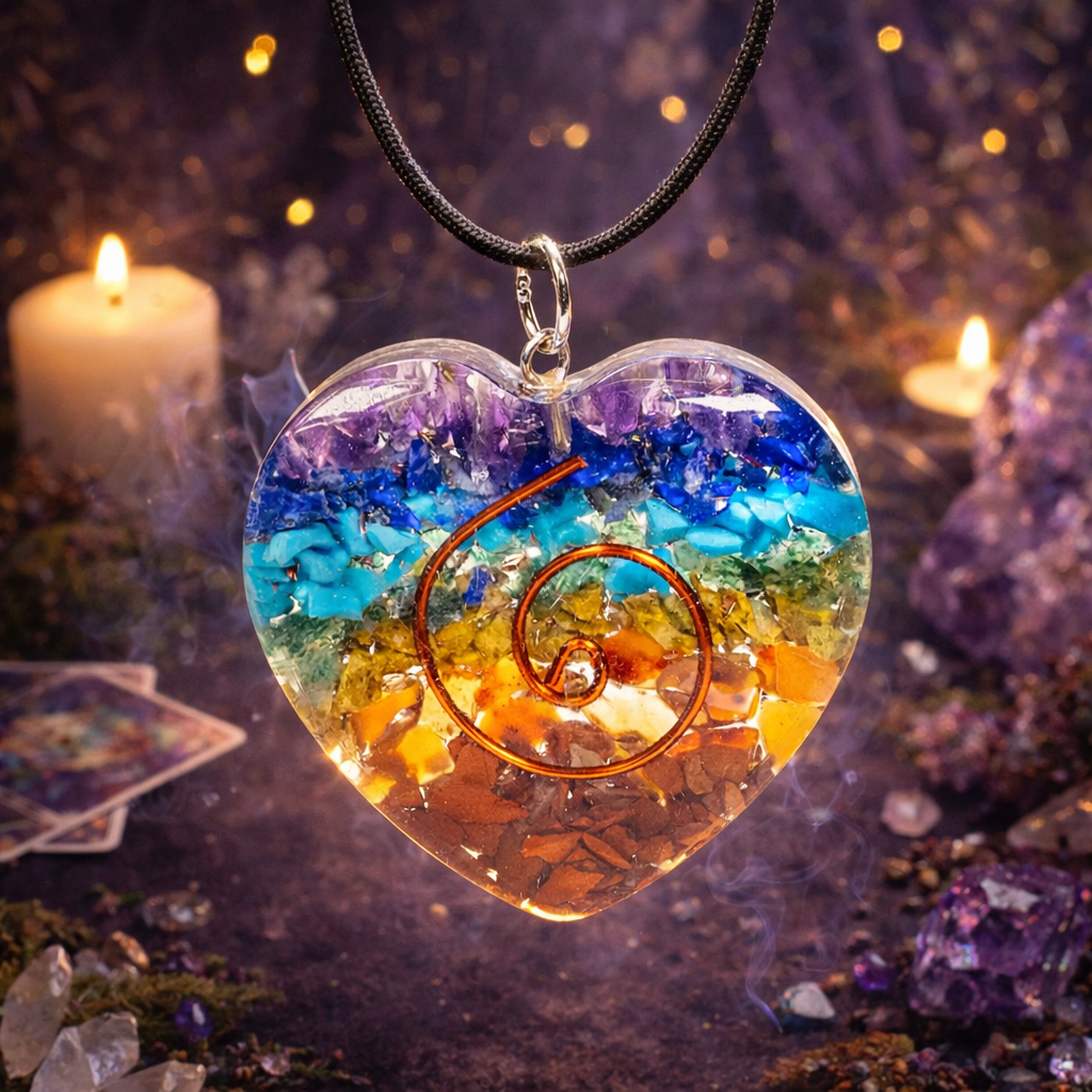 Pendentif Orgonite cœur