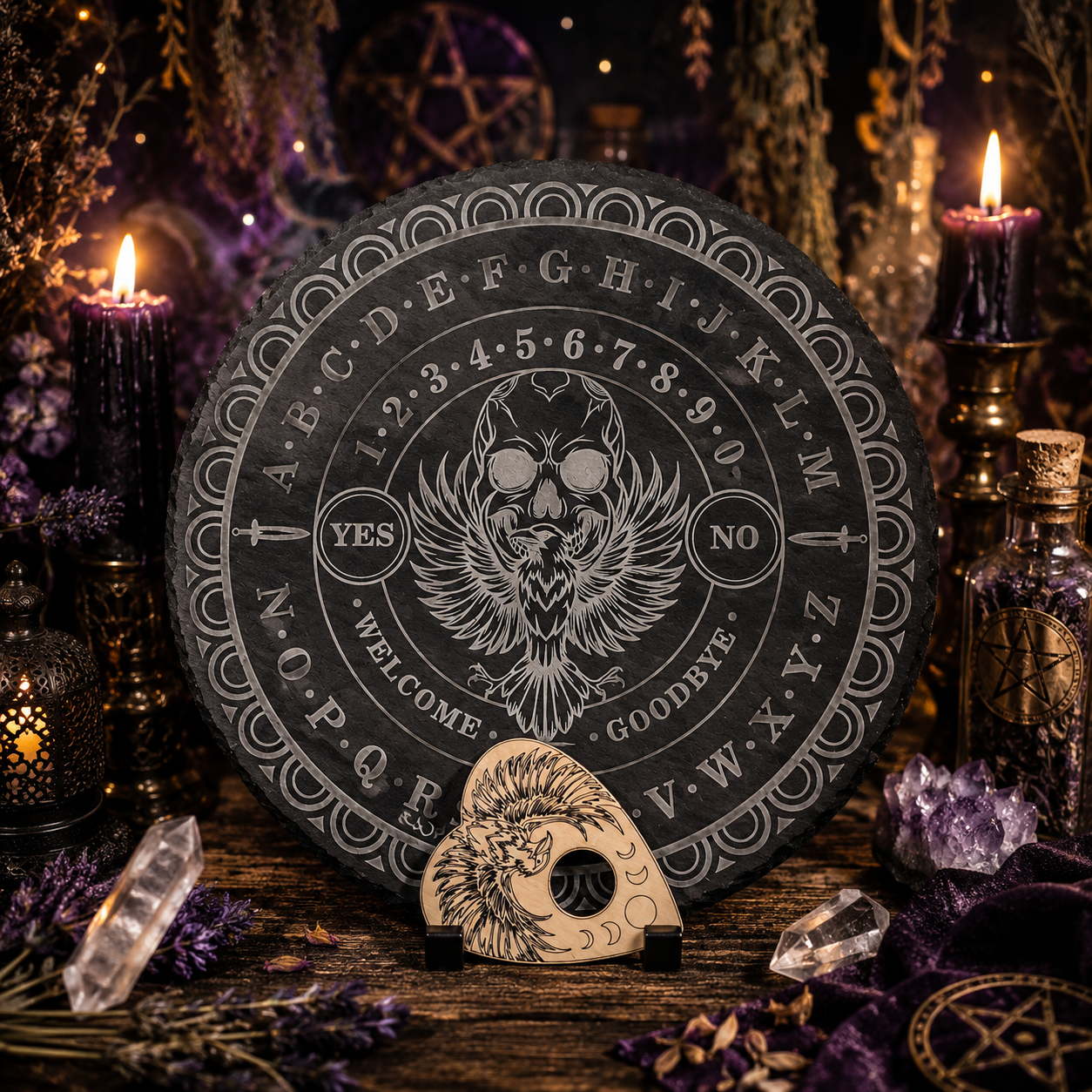Ouija “Oracle du Corbeau”, en ardoise