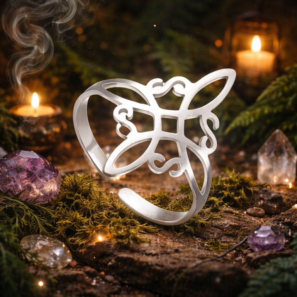 Bague réglable "Nœud de Sorcière" - Argenté