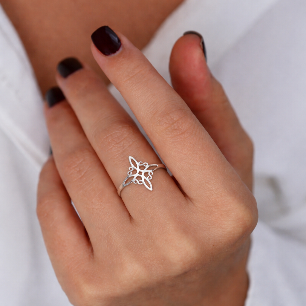 Bague réglable "Nœud de Sorcière" - Argenté