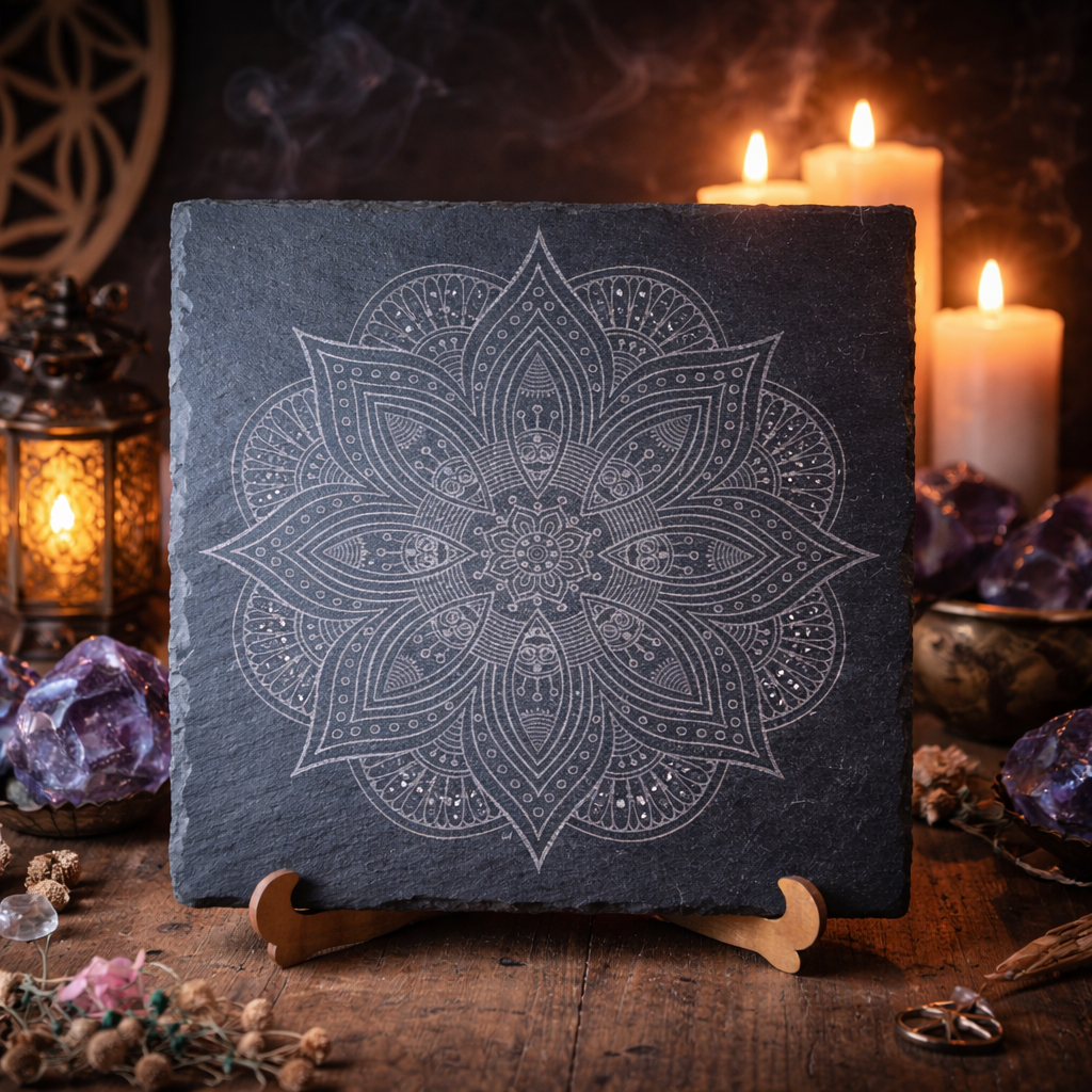 Mandala sur ardoise