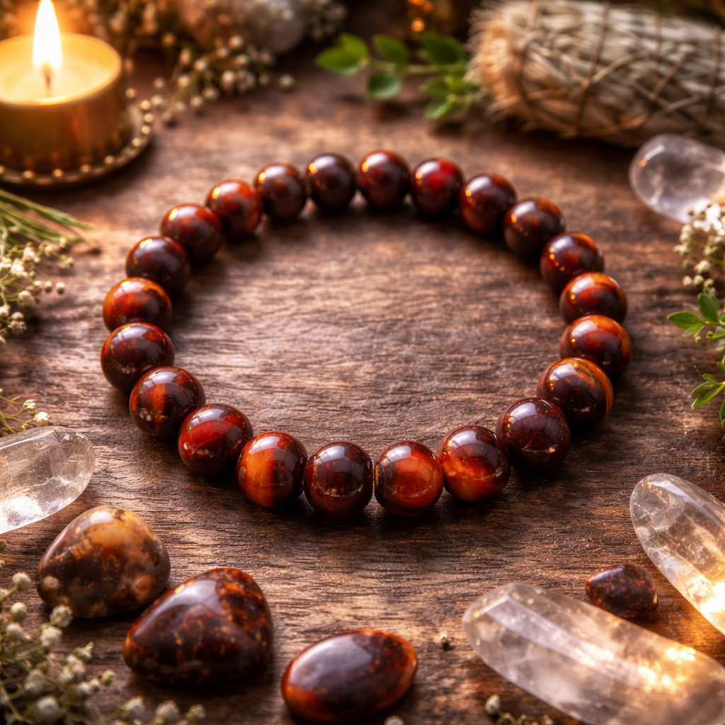 Bracelet en Œil de Taureau (Force, Courage, Stabilité, Protection, Maîtrise de soi, Soutien de l’ossature)