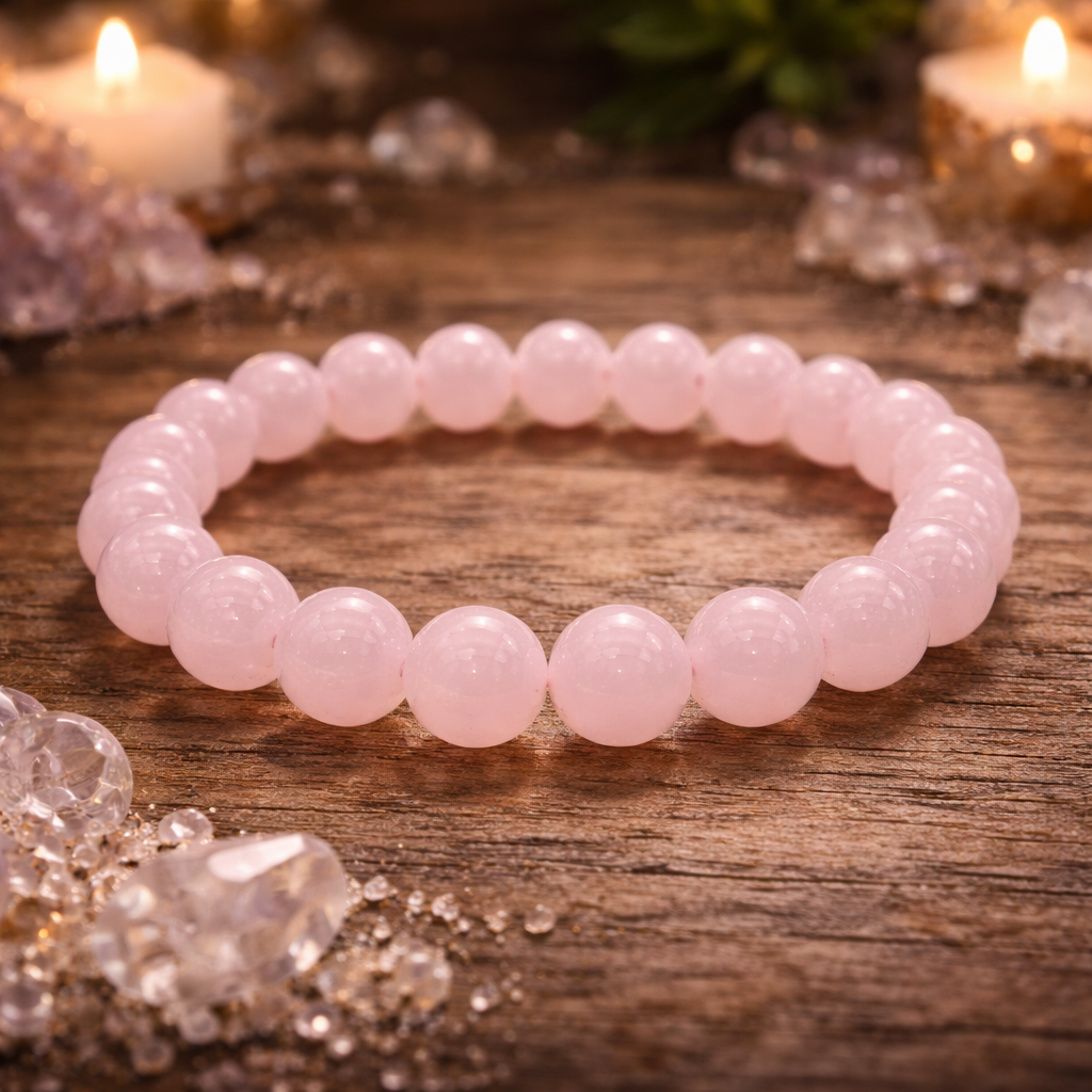 Bracelet en Quartz Rose (Amour, Douceur, Troubles endocriniens)