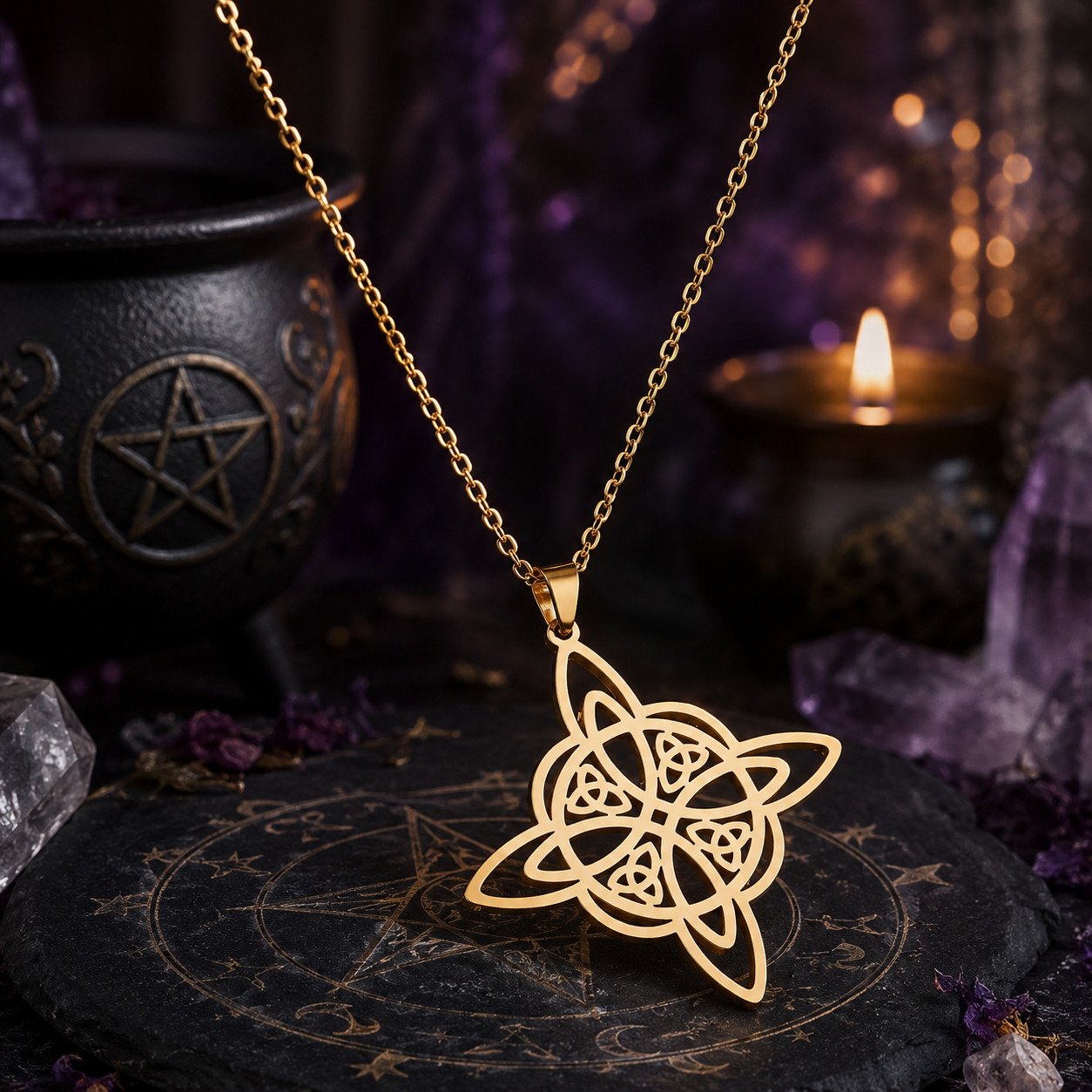 Collier "Nœud de Sorcière" - Doré