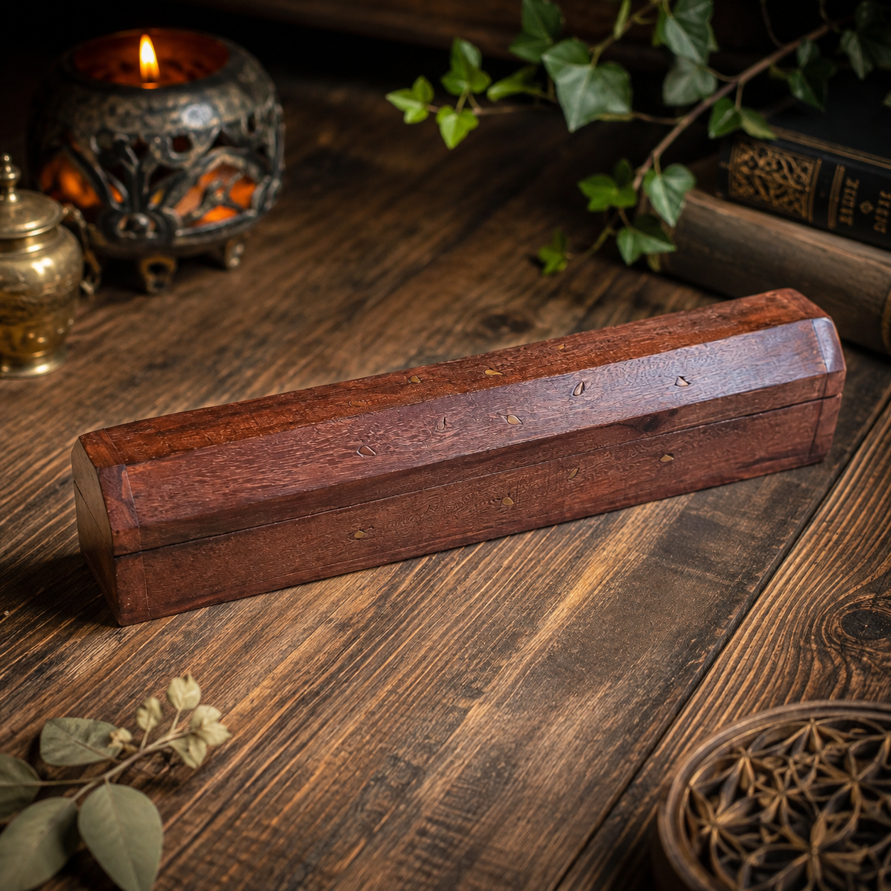 Coffret porte-encens en bois "Sanctuaire"