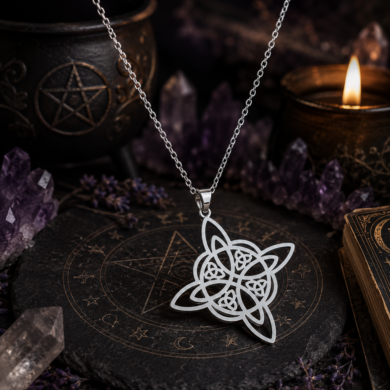 Collier "Nœud de Sorcière" - Argenté